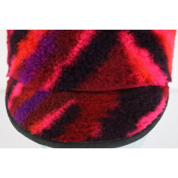 Vtg 70s Boho Chic Hippie Shag Fleece Quilted Pom Fitted Hat Cap Womens 7 1/8 USA - Picture 3 of 9